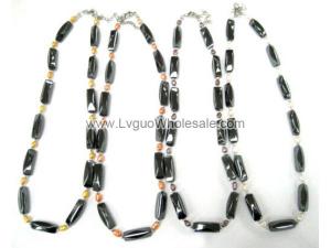Assorted Colored Pearl Beads Hematite Stone Strands Necklace